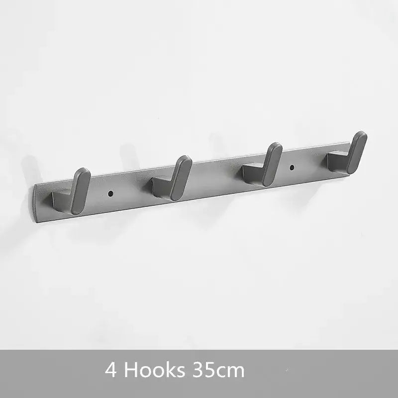 Gray aluminum alloy towel hooks bathroom wall rack