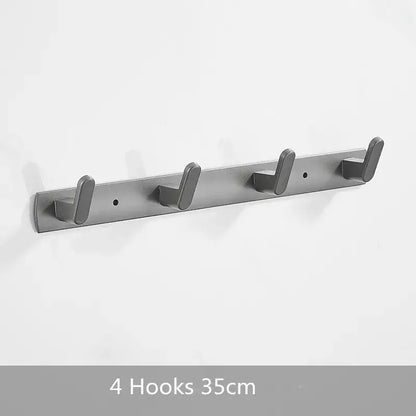 Gray aluminum alloy towel hooks bathroom wall rack