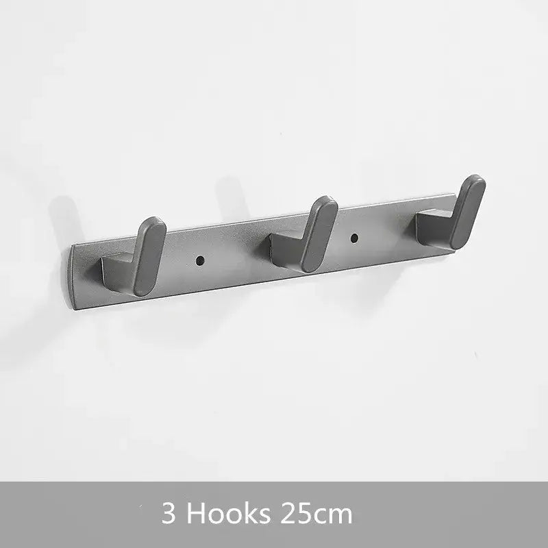 Gray aluminum alloy towel hooks bathroom wall rack