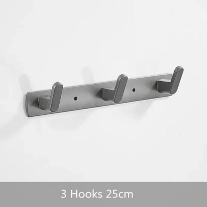 Gray aluminum alloy towel hooks bathroom wall rack