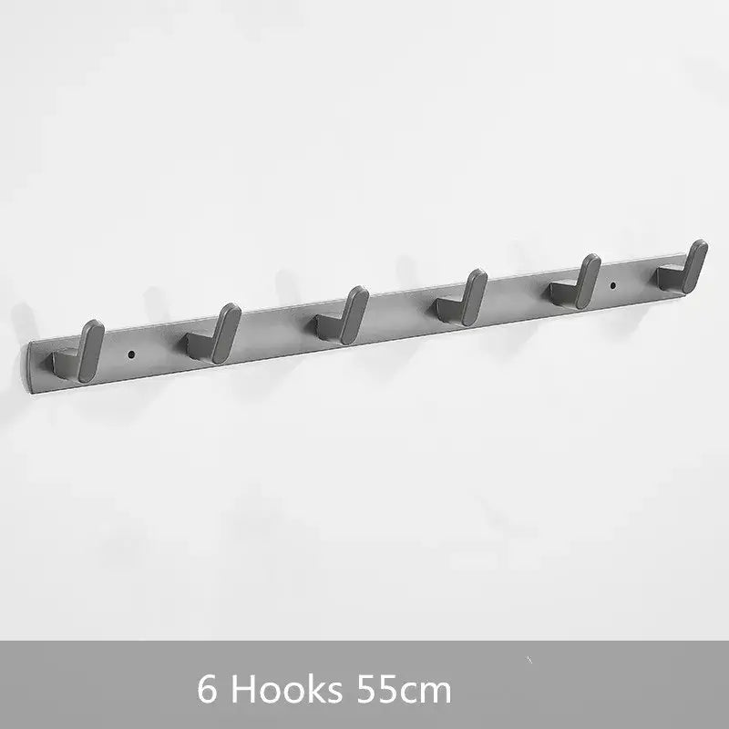 Gray aluminum alloy towel hooks bathroom wall rack