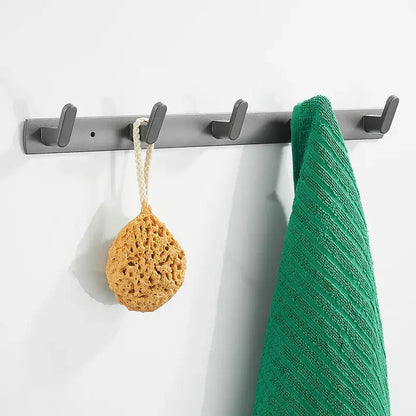 Gray aluminum alloy towel hooks bathroom wall rack