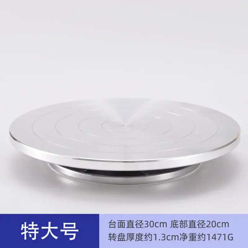 Modern silver aluminum alloy turntable tiered kitchen cake stand