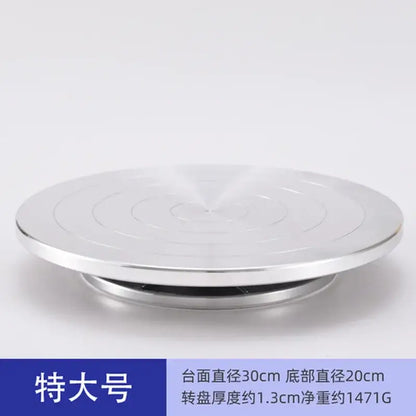 Modern silver aluminum alloy turntable tiered kitchen cake stand