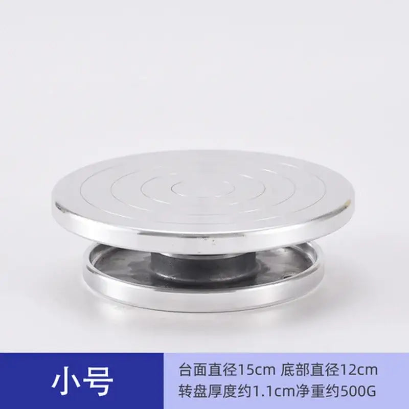 Modern silver aluminum alloy turntable tiered kitchen cake stand