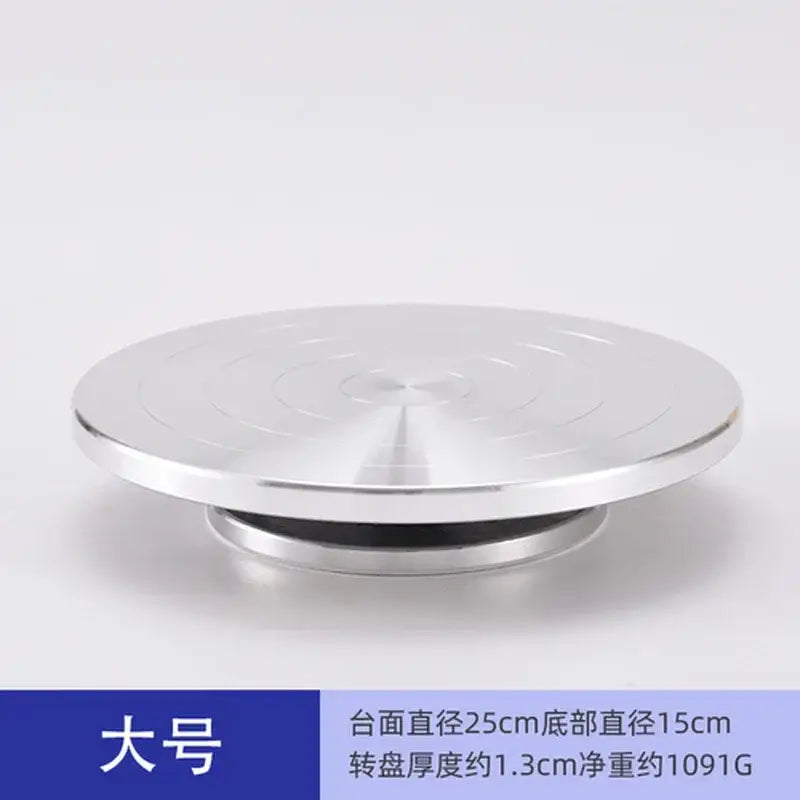 Modern silver aluminum alloy turntable tiered kitchen cake stand