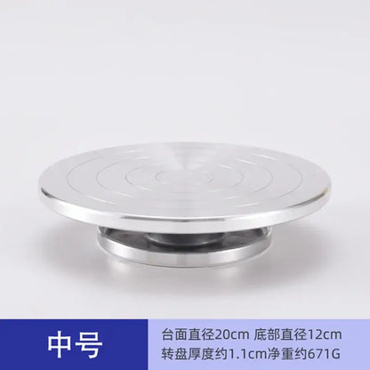 Modern silver aluminum alloy turntable tiered kitchen cake stand