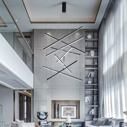 Modern black & white aluminum bar led chandelier for dining room