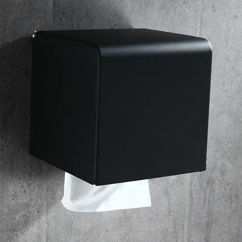 Matte black aluminum toilet paper rack bathroom wall mount