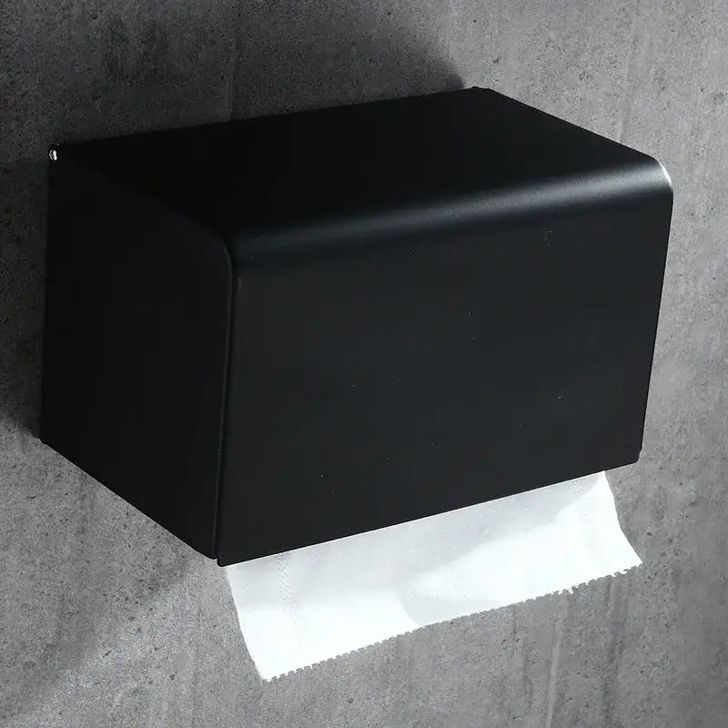 Matte black aluminum toilet paper rack bathroom wall mount