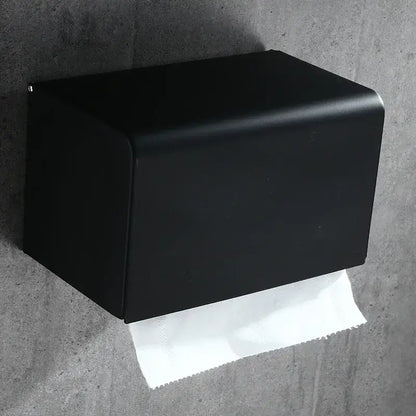 Matte black aluminum toilet paper rack bathroom wall mount