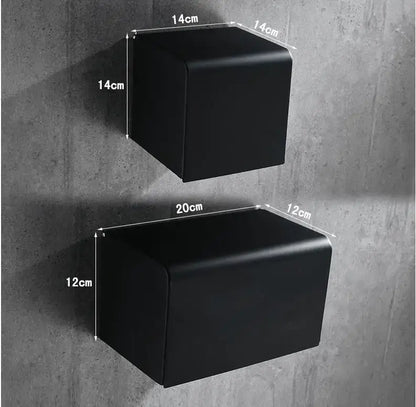Matte black aluminum toilet paper rack bathroom wall mount