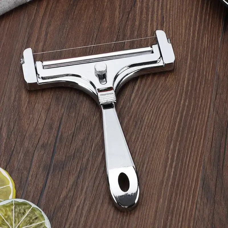 Sleek chrome adjustable cheese butter slicer kitchen tool