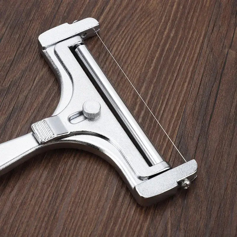 Sleek chrome adjustable cheese butter slicer kitchen tool