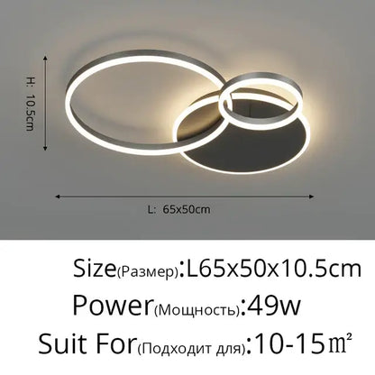 Modern minimalist aluminum circle led chandelier for living room