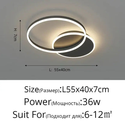 Modern minimalist aluminum circle led chandelier for living room