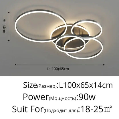 Modern minimalist aluminum circle led chandelier for living room