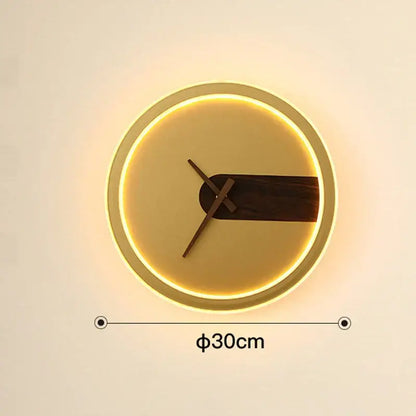 Modern beige aluminum clock wall lamp living room led sconce
