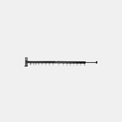 Black foldable aluminum clothing hanger rack laundry room wall mount