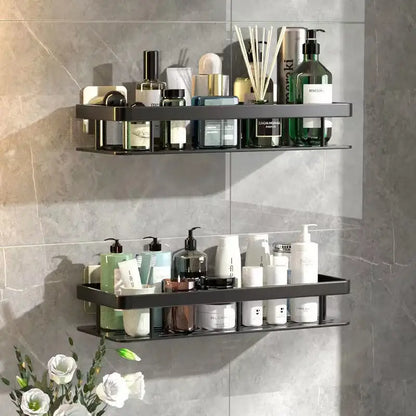 Black metal aluminum corner shelf organizer kitchen storage
