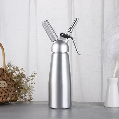 Silver metallic aluminum cream gun chantilly siphon kitchen tool