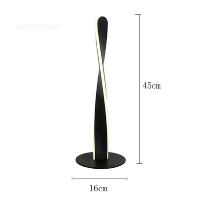 Modern golden twisted aluminum floor lamp living room led dimmable light