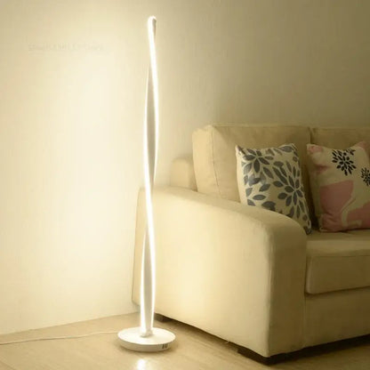 Modern golden twisted aluminum floor lamp living room led dimmable light