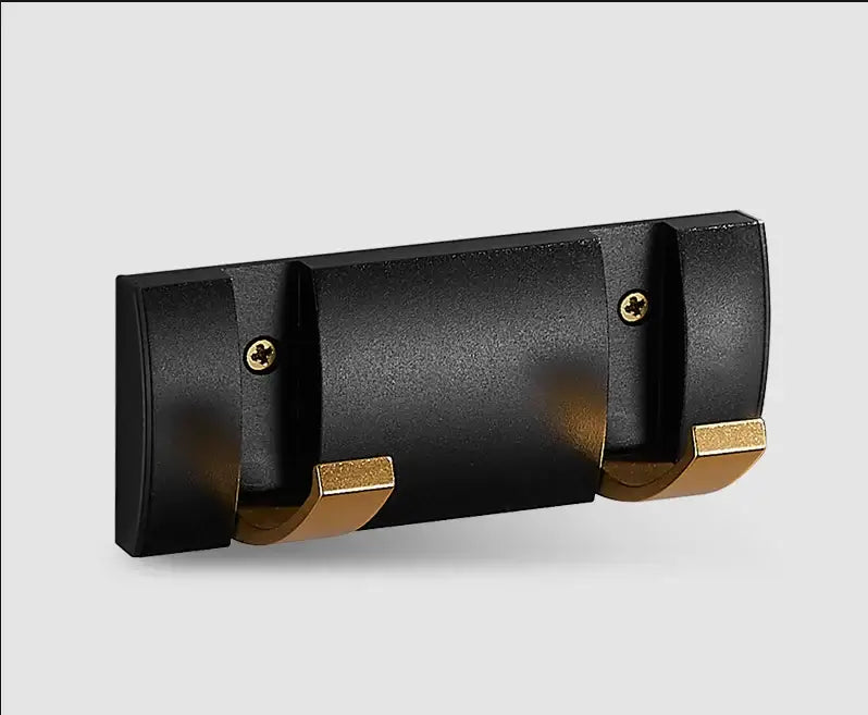 Modern black & gold aluminum folding robe hook kitchen wall rack