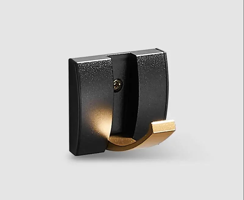 Modern black & gold aluminum folding robe hook kitchen wall rack