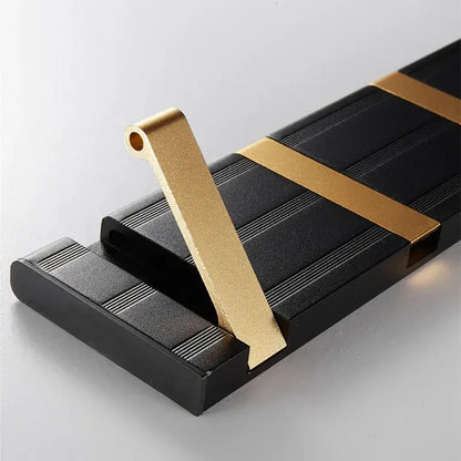 Modern black & gold aluminum folding robe hook kitchen wall rack