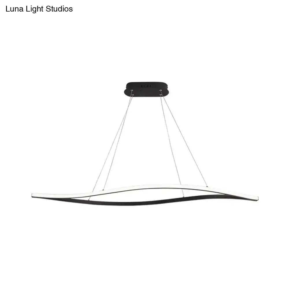 Modern aluminum leaf drop pendant – kitchen black & white light