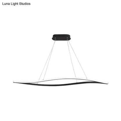 Modern aluminum leaf drop pendant – kitchen black & white light