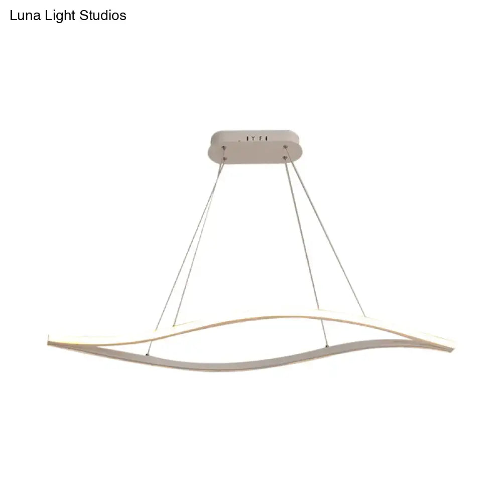 Modern aluminum leaf drop pendant – kitchen black & white light