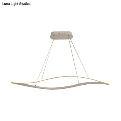 Modern aluminum leaf drop pendant – kitchen black & white light