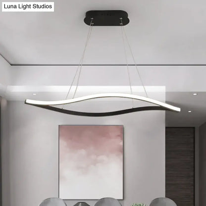 Modern aluminum leaf drop pendant – kitchen black & white light