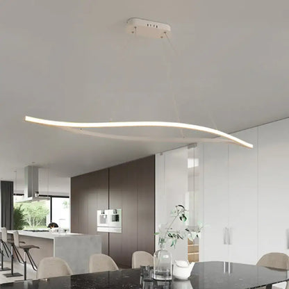 Modern aluminum leaf drop pendant – kitchen black & white light