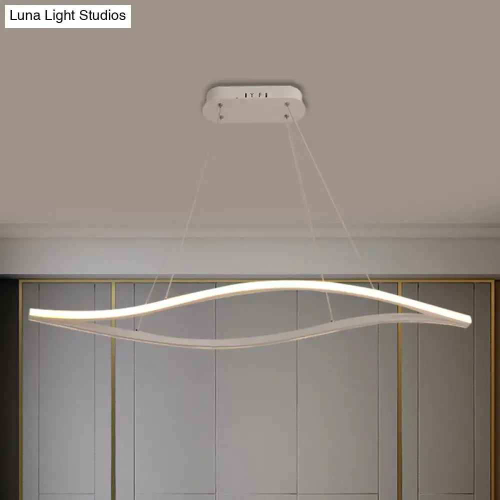 Modern aluminum leaf drop pendant – kitchen black & white light
