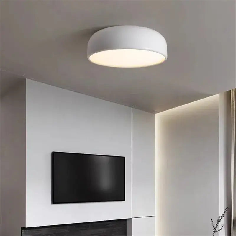 Minimalist black glossy led ceiling lamp for living room