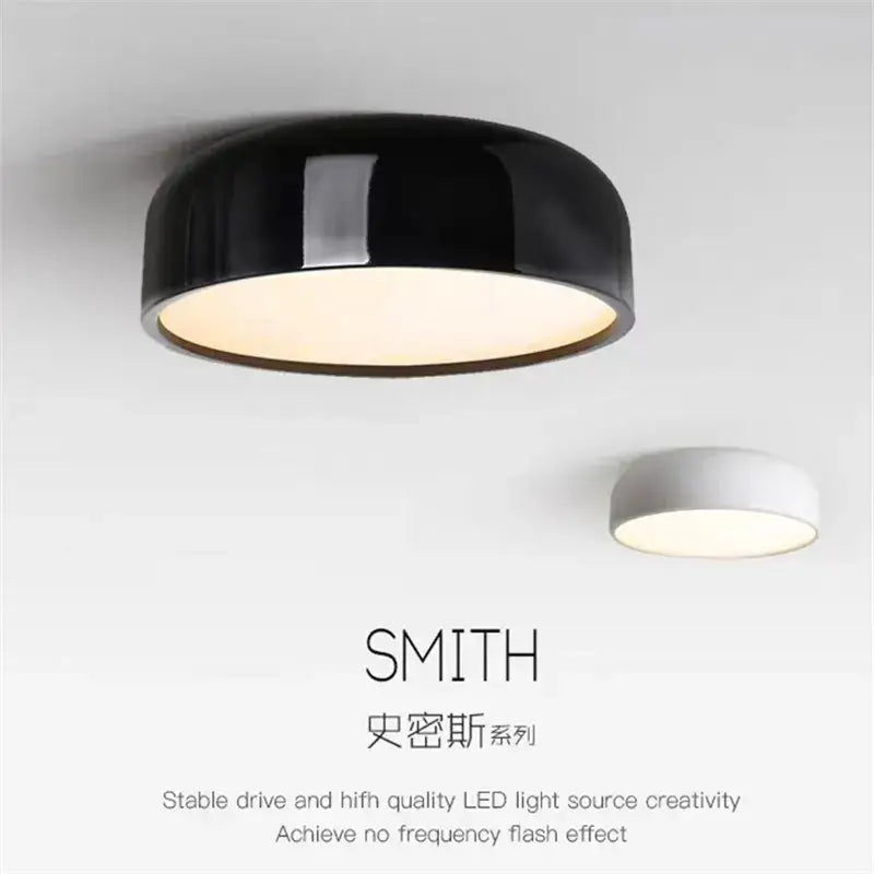 Minimalist black glossy led ceiling lamp for living room