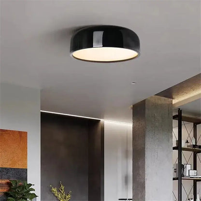 Minimalist black glossy led ceiling lamp for living room