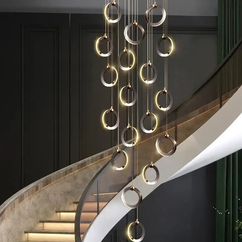 Modern minimalist aluminum led chandelier – living room hanging light