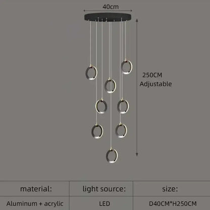 Modern minimalist aluminum led chandelier – living room hanging light