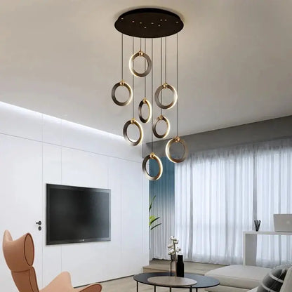 Modern minimalist aluminum led chandelier – living room hanging light