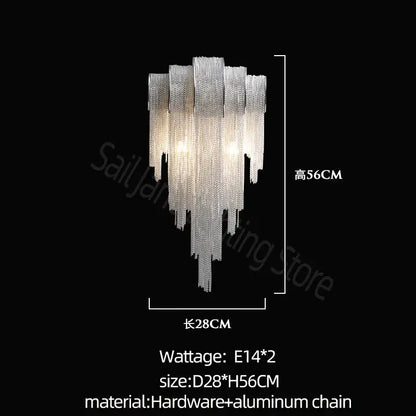 Modern silver aluminum led chandelier for living room crystal beads
