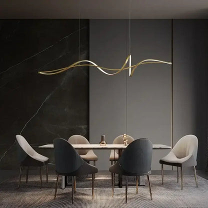 Modern black & silver aluminum led chandelier dining room light