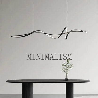 Modern black & silver aluminum led chandelier dining room light