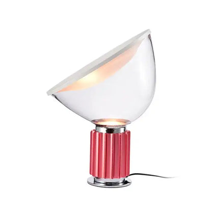 Modern fluted silver & blue glass led desk lamp bedroom lighting