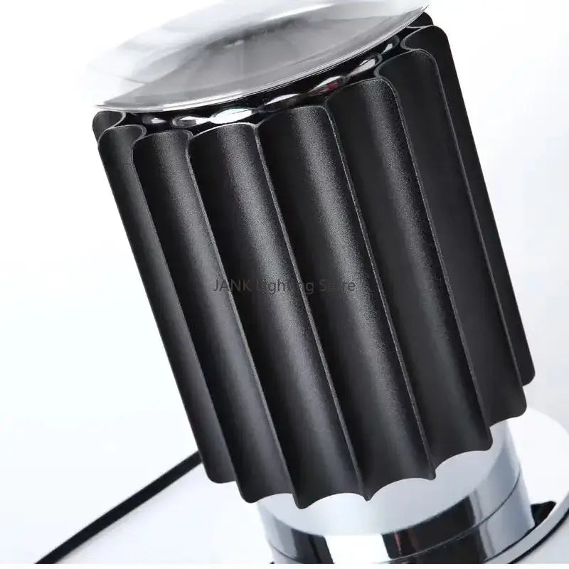 Modern fluted silver & blue glass led desk lamp bedroom lighting