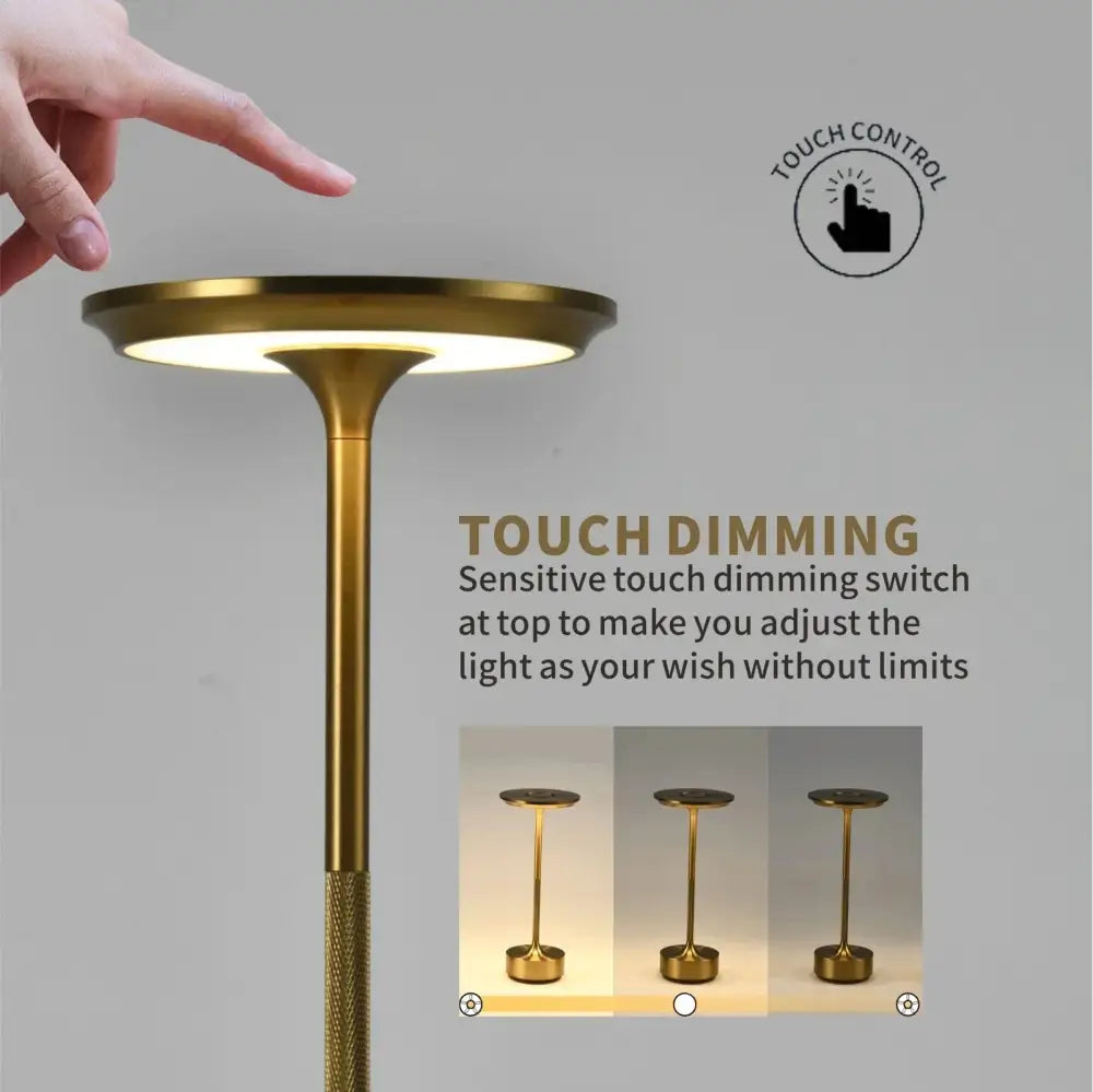 Modern sleek led desk lamp living room textured cordless light