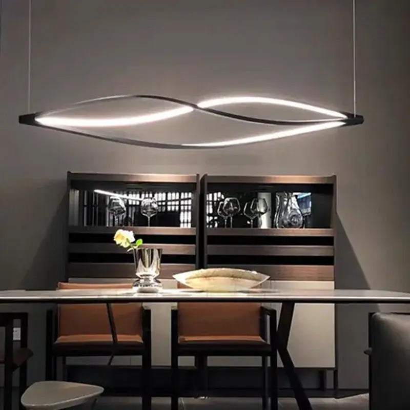 Modern silver aluminum led pendant lamp for kitchen dining island